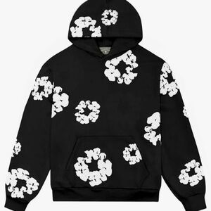DENIM TEARS BLACK COTTON WREATH HOODIE